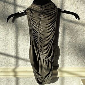 Pull&Bear Green Bodycon Halter Top with Ruching for Cocktail